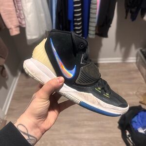 Nike Black and Blue High-Top Sneakers